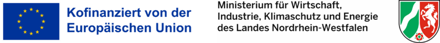 Kofinanziert von der Europäischen Union. Ministerium für Wirtschaft, Industrie, Klimaschutz und Energie des Landes Nordrhein-Westfalen.